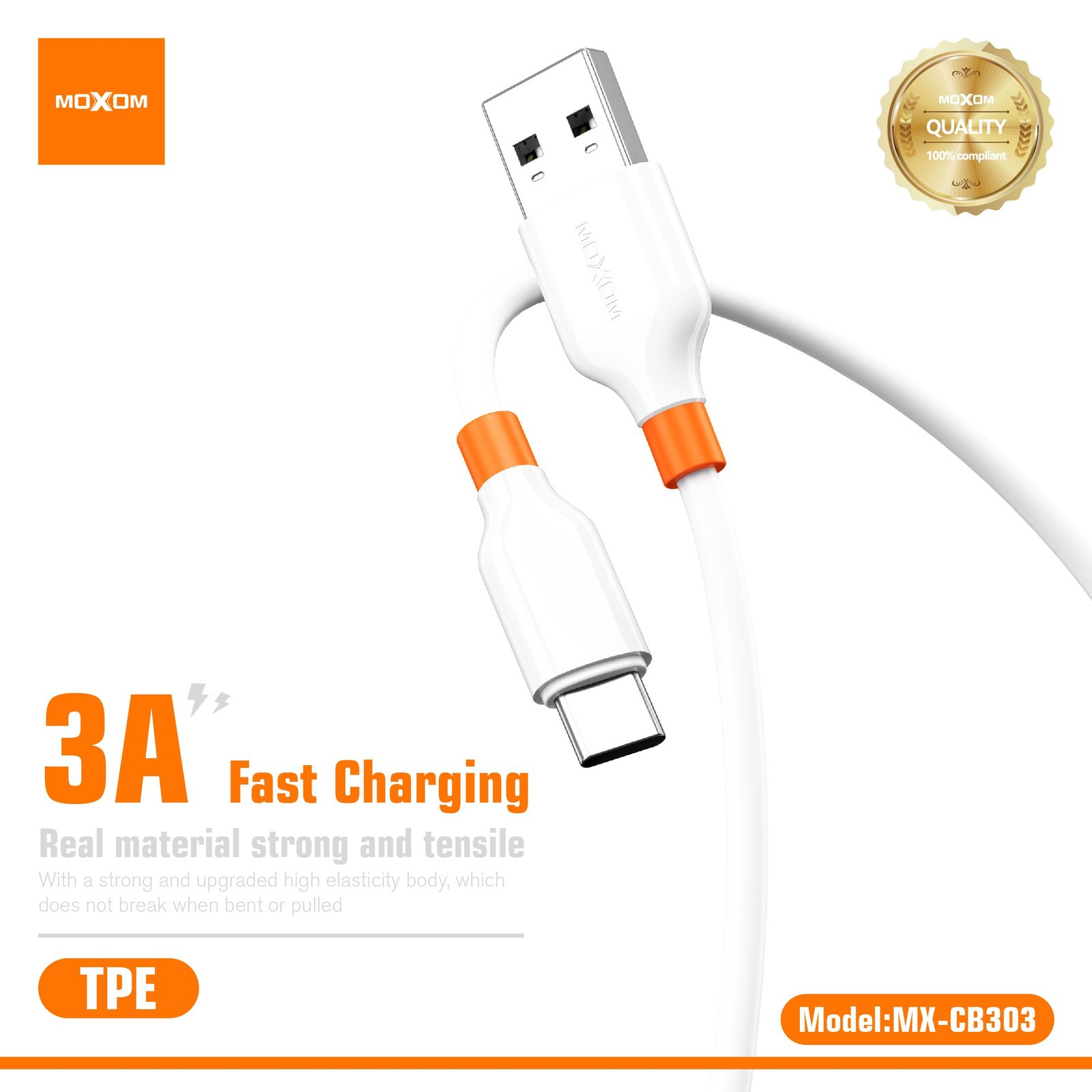 كيبل شحن  USB to TYPE-C من موكسوم