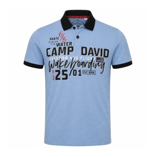 تيشيرت كم قصير بياقة بولو من CAMP DAVID